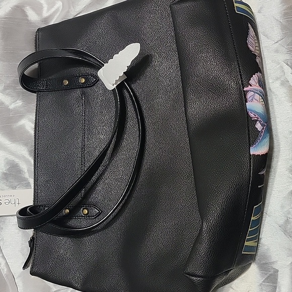 NWT THE SAK Collective Arriba Jungle Leather Tote Bag Black Cheetah Paint Look - Picture 5 of 12